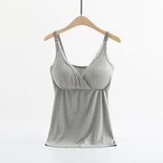 Breast feeding vest with cross elastic bra