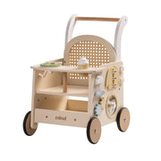 Robud Adjustable Speed Baby Push Walker Wooden Strollers Activity Center Toy