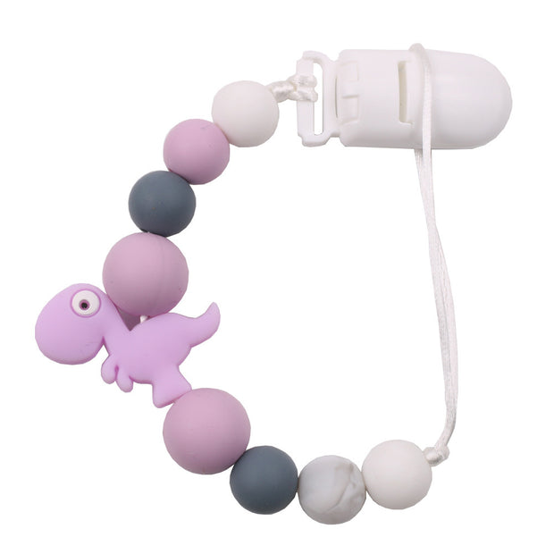 Baby-safe nipple chain clip teether toy ideal for soothing teething discomfort and securing pacifiers.