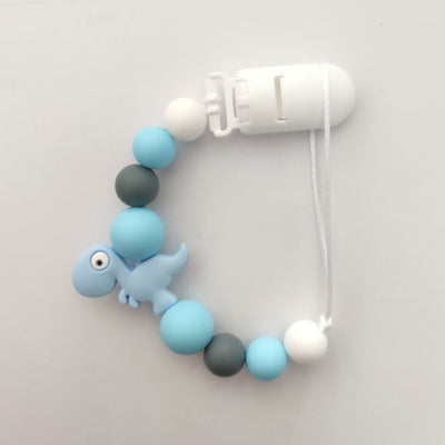 Colorful baby nipple chain clip teether toy with BPA-free materials for teething relief and pacifier attachment.