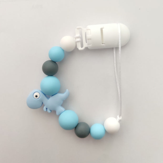 Colorful baby nipple chain clip teether toy with BPA-free materials for teething relief and pacifier attachment.