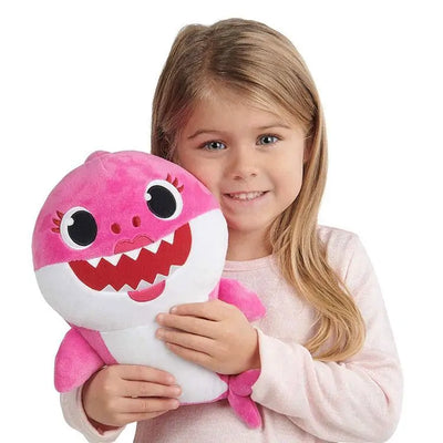 Baby Sharks Singing Doll with soft fabric and battery-powered singing feature for interactive playtime.